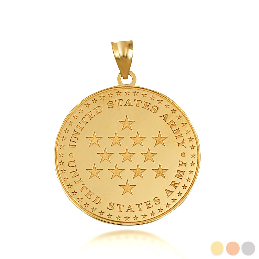 10k Solid Gold Us Army Historical Stars Official Licensed Star Pendant